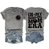 Era de mamá de bolos diversión de bolos cuello redondo casual para mujer capa base camiseta Amazon transfronteriza holgada manga corta
