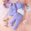 Exclusivo Transfronterizo 2025 Nuevo Traje para Niña con Pantalones y Sombrero Set de 4 Piezas, Elegante Traje Infantil, Directo de Fábrica