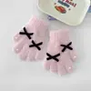 Guantes de Peluche de Gatito para Niñas, Nuevo Estilo de Invierno, Cálidos, Lindos, Separados por Dedos, Compatibles con Pantalla Táctil, Guantes Kt a Prueba de Viento