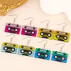 Pendientes acrílicos de cinta de color con lentejuelas europeas y americanas transfronterizos pendientes color moda pendientes vintage joyería para orejas mujeres
