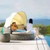 Sofá Duplo de Rattan para Exterior Nórdico Sala de Estar de Rattan Varanda Cadeira de Rattan Protetor Solar à Prova d'Água Pátio Mobiliário de Rattan para Lazer