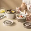 Juego de Lonchera de Acero Inoxidable 304, Lonchera Térmica de Grado Alimenticio, Aspecto Elegante y Portátil, Juego de Bolsa para Lonchera para Estudiantes y Trabajo