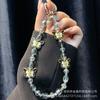 Cordón colgante para teléfono móvil con forma de mariposa de aleación de color, cadena de cristal para teléfono móvil, llavero de muñeca, cuerda antipérdida, venta al por mayor