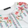 Amazon Cross-border Roupa Feminina Europeia e Americana Primavera e Outono Branco Suéter Longo Estampado Médio-longo Manga Longa Elegante Camisa de Trabalho para Mulheres