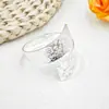 Estilo Caliente Transfronterizo Europeo y Americano Apertura Diagonal Cruzada Patrón de Hebilla de Servilleta Anillo para Servilletas Anillo Creativo para Servilletas Fabricante Venta al por Mayor