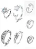Anillo Giratorio de Plata Tailandesa para la Ansiedad Anillo para el Dedo Índice Multi-Círculo Cuentas de Transferencia Auspicioso Transferencia Moda Coreana Regalo para Novia
