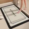 Tapete de Chão Simples Nórdico de Terra de Diatomáceas, Tapete de Porta de Banheiro Absorvente de Água Antiderrapante, Tapete de Entrada para Banheiro e Vaso Sanitário Resistente à Sujeira Secagem Rápida
