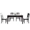Nueva mesa de comedor de estilo chino, juego de mesa y sillas de tablero de roca, rectangular de madera maciza, diseño moderno minimalista, adecuado para casas pequeñas