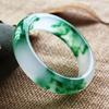 Pulsera Esmeralda de Hielo Xinkeng para Mujer Pulsera de Jade Cuarcita Flor Verde Flotante Suministro en Vivo en Línea