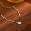Sob a Figueira Prata S925 Livro Vermelho Mesma Estampa Trevo de Quatro Folhas Colar Feminino 2025 Nova Entrada Luxo Banhado a Ouro K Moda