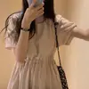 Verano 2026 Nuevo Estilo Coreano Estilo Ins Elegante Con Cordones Plisado Suave Vestido Falda de Longitud Media