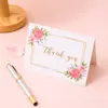 Tarjetas de Agradecimiento y Bendición Florales Plegables a la Mitad Set Combinado de Amazon con Pegatinas Selladoras para Sobres