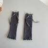 Calcetines de media pantorrilla de felpa estilo ballet japonés de madera para oreja y pie, calcetines de pila de media pantorrilla, calcetines de pantorrilla con lazo delantero para chica Lolita