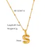 Venta Caliente Transfronteriza Europea y Americana Acero Inoxidable 26 Colgante de Collar de Letra Cadena de Clavícula Cadena de Acero de Titanio Fabricante de Collares Venta al por Mayor 18K