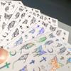 Arte de uñas Caliente Plano Noche 3d Pegatina Dulce Fresco Estilo Hada Metal Líquido Mariposa uña Adhesivo para la parte posterior de la uña