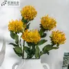 Flores Artificiais de Crisântemo Grandes Acolchoadas com Agulhas, Flores Simuladas para Decoração de Casamento, Arranjos Florais e Peças Decorativas