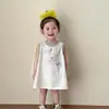 Vestido de Verano para Niñas 2026 Estilo Coreano Lindo Dibujo Animado Sin Mangas Delgado Tipo Camiseta Vestido de Princesa para Bebés