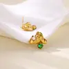 Nuevos Pendientes de Acero de Titanio Flor de Perla para Mujer Lujo Accesible Francés Gama Alta Nicho Pendientes de Oro de 18K Pendientes Al por Mayor