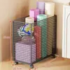 Cesta de Armazenamento para Tapete de Yoga com Rodas Prateleira para Equipamentos de Fitness para Espaços Vazios Cesto para Guardar Raquetes de Badminton Rolo de Espuma Cesta Doméstica Nova