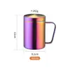 Copo Isolado de Aço Inoxidável 304 de Camada Dupla com Alça e Tampa, Copo Doméstico, Xícara de Chá, Copo para Leite e Café, Caneca, Antiderrapante