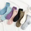 Meias de Meia-Panturrilha Bordadas com Fio Dourado em Formato de Coração, Não Soltam Fios, Meias Quentes para Casa, Meias de Inverno Femininas para Dormir, Fábrica de Meias de Coral Fleece