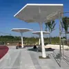 Arcada Curva de Aço Inoxidável, Estrutura de Aço de Forma Especial, Corredor Paisagístico, Pavilhão de Metal Moderno para Parque, Escultura de Ferro em Forma de Árvore