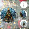 Campanillas de Viento Giratorias 3D de PVC Navideñas Transfronterizas Decoraciones Colgantes para Jardín Exterior Festivas Campanillas de Viento Adornos de Jardín
