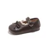 Sapatos Mary Jane com acabamento em renda, novidade Primavera/Outono 2026 estilo coreano, sapatos de princesa com laço para meninas, sola macia.