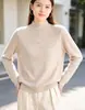 Camiseta base de punto de tres hilos de terciopelo Andy con cuello semi-alto y pedrería resistente para mujer, nuevo top de otoño e invierno, suéter grueso de otoño e invierno