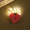 Lámpara Forma de Corazón Creativa Tapa Abierta Iluminación Automática Ramo Pastel Decoración de Regalo Lámpara de Ambiente Cadena de Luces de Alambre de Cobre LED