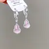 Pendientes Redondos Plegados con Borlas Tachonados de Pedrería Estilo Retro Europeo y Americano, de Moda y Versátiles, con un Toque de Lujo Ligero y de Alta Gama