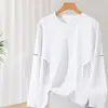 Camiseta Base Casual de Manga Larga Fina Otoñal Seleccionada para Hombre, Elástica, de Secado Rápido, Corte Holgado, Cuello Redondo, de Moda