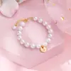 Amazon Transfronterizo Nuevo Colgante de Moneda de 26 Letras Pulsera de Perlas de Imitación con Cuentas Joyería Personalizada Regalo de Vacaciones
