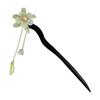 Horquilla de estilo antiguo Palillos Hanfu Conejo de osmanthus Femenina Ébano Paso que se balancea Cheongsam Infantil Conejo de Jade Osmanthus Lindo tocado
