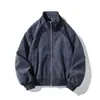 2026 Nueva Chaqueta de Cuero PU para Hombre Estilo Americano Deportiva Casual Patchwork Cárdigan Chaqueta de Cuello Alto Abrigo para Hombre