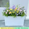 Arreglos Artificiales de Hortensias y Rosas en Cajas de Flores Mixtas y Macetas para Balcón, Oficina de Ventas, Restaurante, Sala de Estar y Decoración de Divisiones