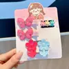 Conjunto de Accesorios para el Cabello Infantiles de Moda: Lazo Grande de Cuadros, Diadema Linda para Niña, Pinza para el Cabello, Adorno de Tela para el Cabello