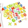 Adesivos magnéticos digitais de madeira coloridos de desenho animado criativos adesivos magnéticos de geladeira educação infantil aprendizado adesivos magnéticos