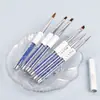 Pluma para Uñas Transfronteriza, Pluma para Dibujo de Líneas Finas, Pluma de Fototerapia, Varilla para Taladro, Herramienta de Pluma para Uñas, Pluma de Cristal para Tallado Difuminado, Personalizado