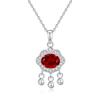 Colar de Prata Esterlina S925 para Mulheres com Pingente de Cadeado da Paz de Ametista Natural, Novo Estilo Chinês Sino Ruyi Franja Diamante Corrente para Clavícula