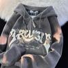 Casaco de Veludo Bordado Vintage Estilo Americano Feminino Primavera e Outono Fino Estilo Acadêmico Suéter Solto Cardigã Casaco de Casal