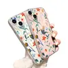 Funda para Teléfono Móvil de Comercio Exterior con Flores de Colores Pintadas a Mano y Hojas Verdes, Funda Fina y Transparente para iPhone 17, Funda Suave de Cobertura Total para Apple 18Pm