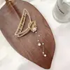 Pasador de Perlas para Mujer Clip de Lazo Estilo Coreano Pinza de Tiburón para la Parte Trasera de la Cabeza Accesorios Metálicos Grandes y Simples para el Cabello