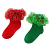 Medias de Encaje para Bebé Niña Calcetines de Encaje para Niñas Estilo Ins Otoño e Invierno Tipo A Algodón Calcetines para Niños Estilo Princesa Bebé