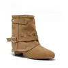 Botines cortos estilo vacacional Maillard para mujer 2026 otoño nuevo simples de gamuza a media pantorrilla botas Martin botas de cowboy retro