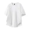 Venta Directa de Fábrica BJ Camiseta de Manga Corta de Algodón de Seda Fresca de Verano para Hombre, Cuello Redondo, Manga Media, Camiseta Básica de Moda