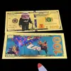 Moeda Commemorativa Coleção de Desenhos Animados Clássicos Americanos e Anime Presente Feito à Mão Nota de Banco com Folha de Ouro