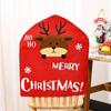 Decoraciones navideñas de dibujos animados de Papá Noel, muñeco de nieve, funda de silla, muñeca hoho, funda de silla, mesa de comedor, decoración navideña