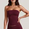 Comercio electrónico transfronterizo: Estilo europeo y americano, ajustado, sin tirantes, diseño de espalda sexy, hombros descubiertos, sin mangas, top de fitness, ropa de yoga, sujetador deportivo para mujer