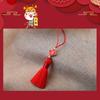 Colgante de borla de carácter fu de trébol gordo corto de 5 cm, borla, borla, pendiente de oreja colgante de dos colores, accesorios de ropa versátiles, accesorios, joyería